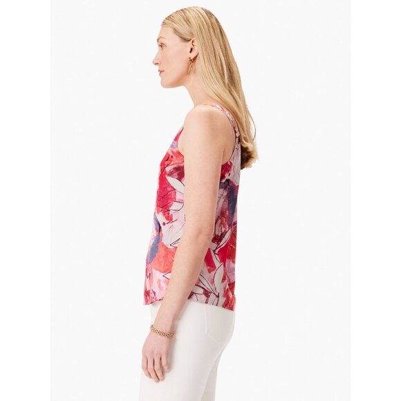 New NIC+ZOE Scribble Bouquet Crepe Cami in Pink Multi Size XL - Picture 3 of 13